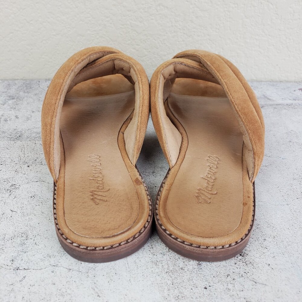 Madewell The Skyler Slide Sandal in Suede Cognac Brown size 7.5 Leather Casual - Picture 9 of 15